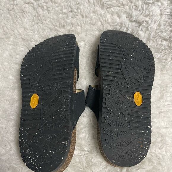 Dansko Black leather Suede cork straps Sandals Velcro closure side bucklesSZ10.5 - Picture 8 of 9